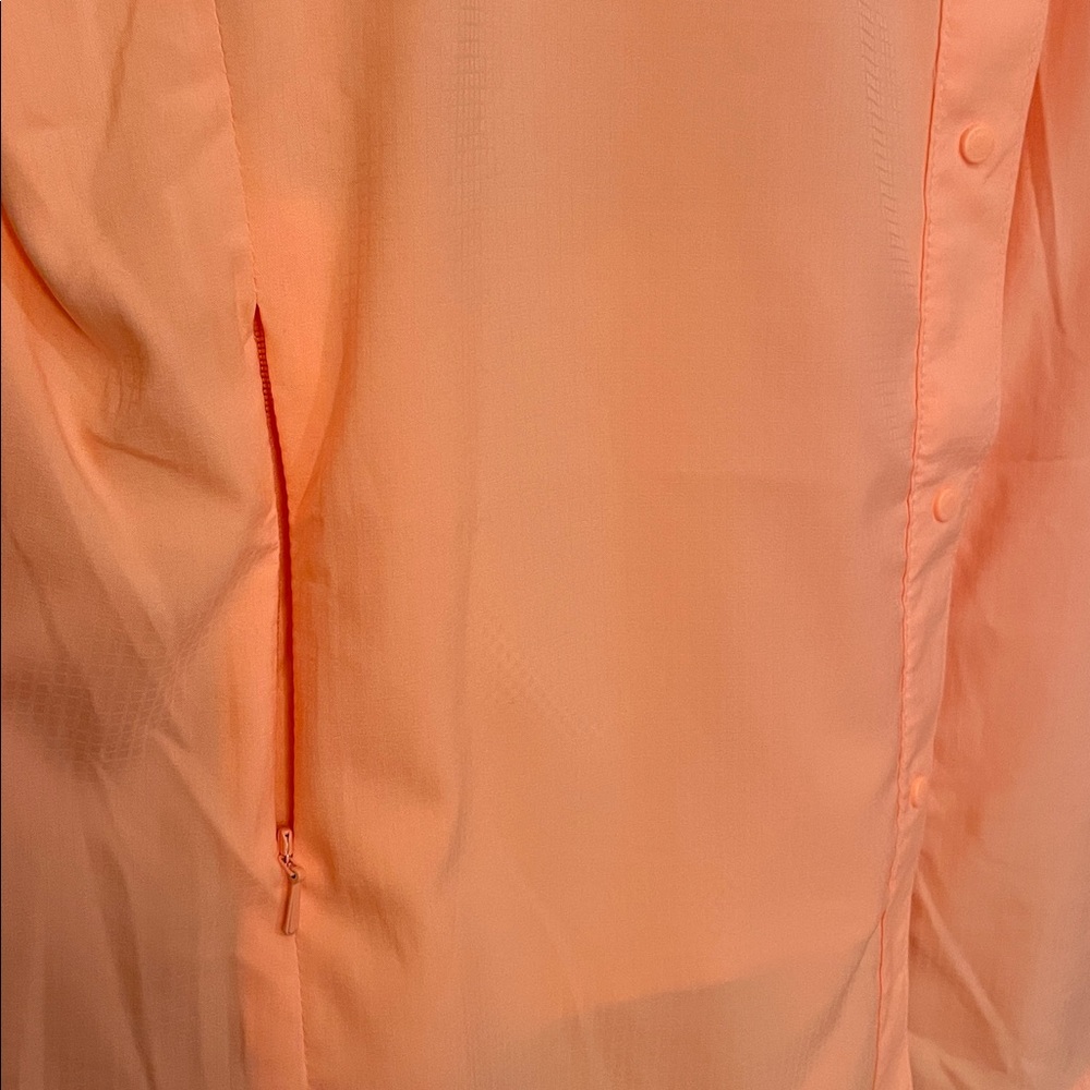 Columbia PFG Shirt Womens Large Orange Vent Long Sleeve Button Fishing UPF 30 - Picture 7 of 9